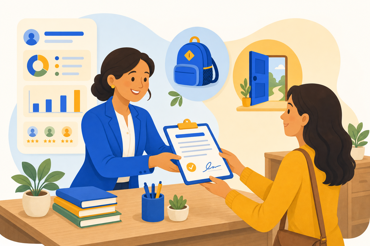Enrollment: the wizard and the take-home forms